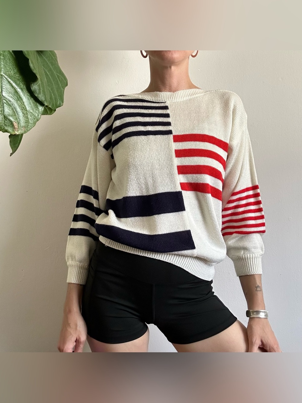 Vintage Nautical Boatneck Sweater